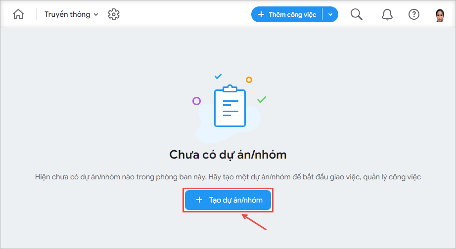 Tạo dự án