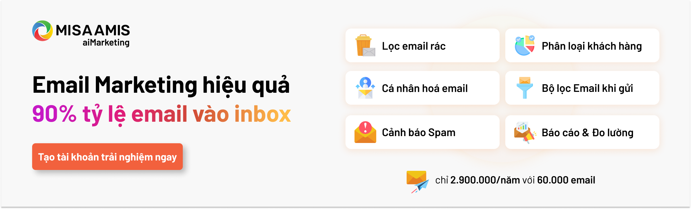 Trải nghiệm email marketing trên MISA AMIS AIMarketing