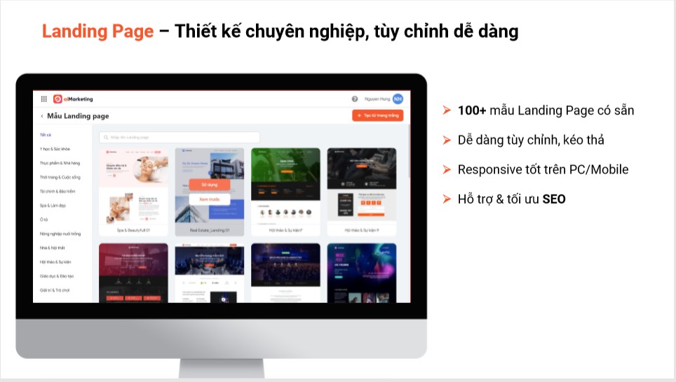 thiết kế landing page trong inbound marketing