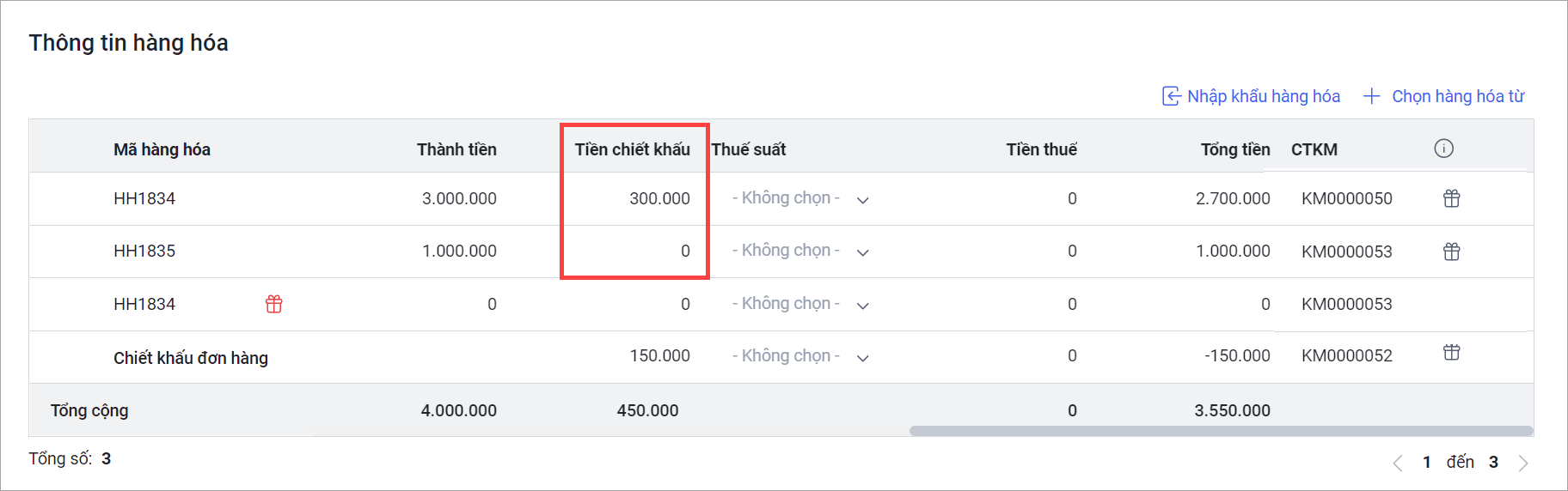 Chiết khấu phần trăm bán hàng - MISA AMIS CRM