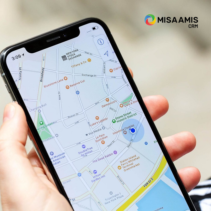 Check in nơi gặp khách hàng trên mobile CRM