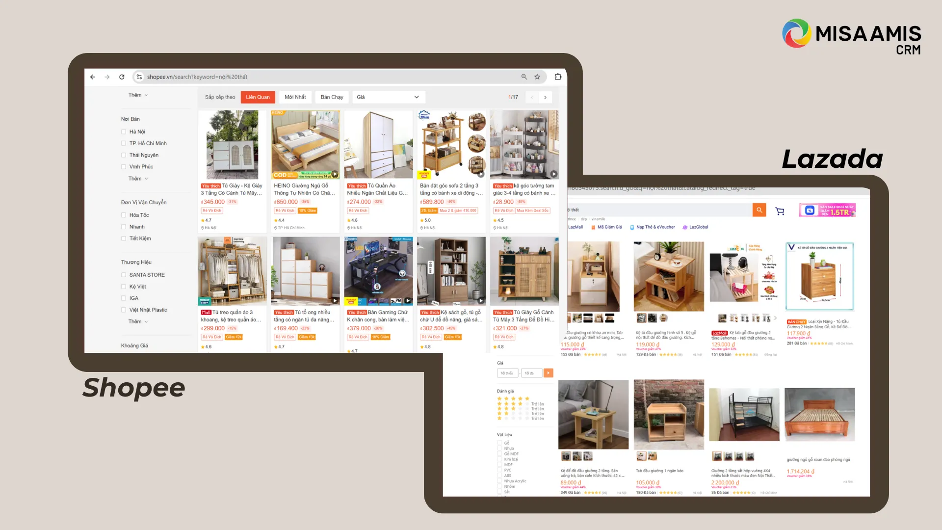 Sàn thương mại điện tử Shopee và Lazada