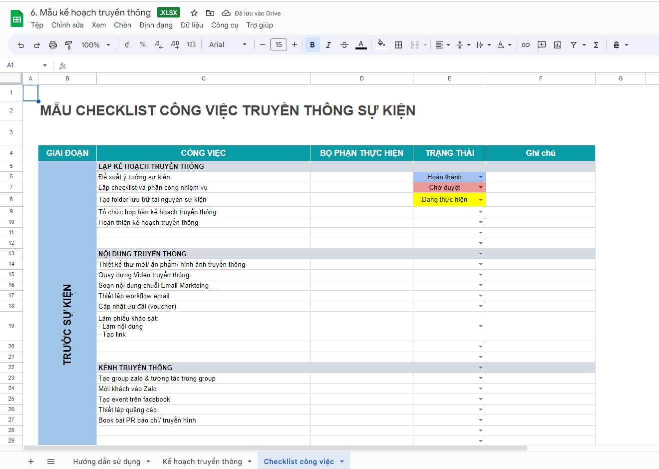 Mẫu kế hoạch truyền thông