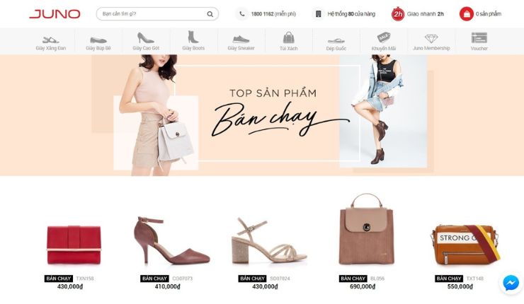Nền tảng website Juno được thiết kế bắt mắt, chuyên nghiệp