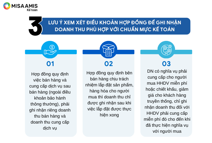 Lưu ý xem xét điều khoản hợp đồng để ghi nhận doanh thu phù hợp với Chuẩn mực kế toán