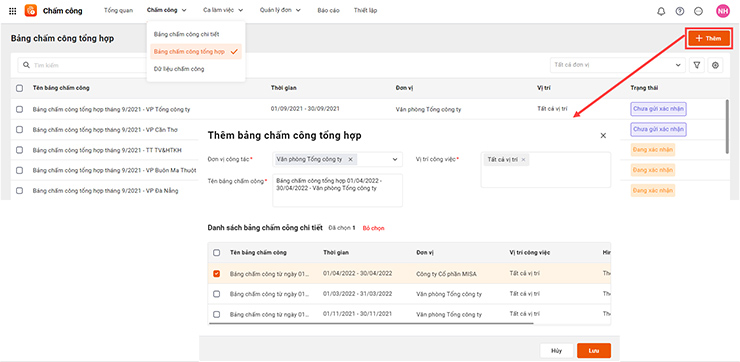 Tạo bảng chấm công tổng hợp dễ dàng