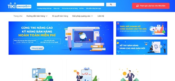 Tiki University cung cấp nhiều kiến thức, giúp người bán phát triển hoạt động kinh doanh - Nguồn: Tiki University