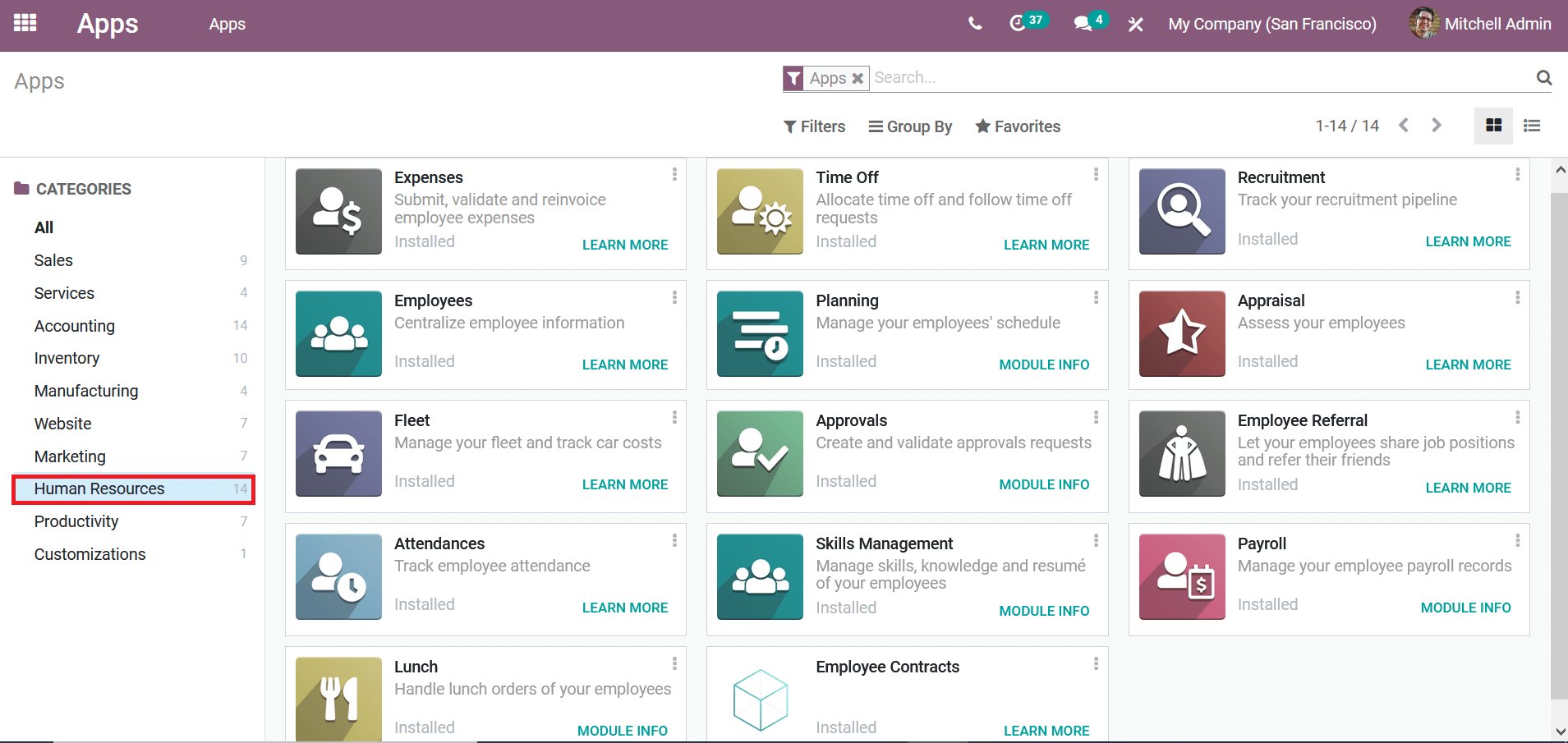 phần mềm erp Odoo