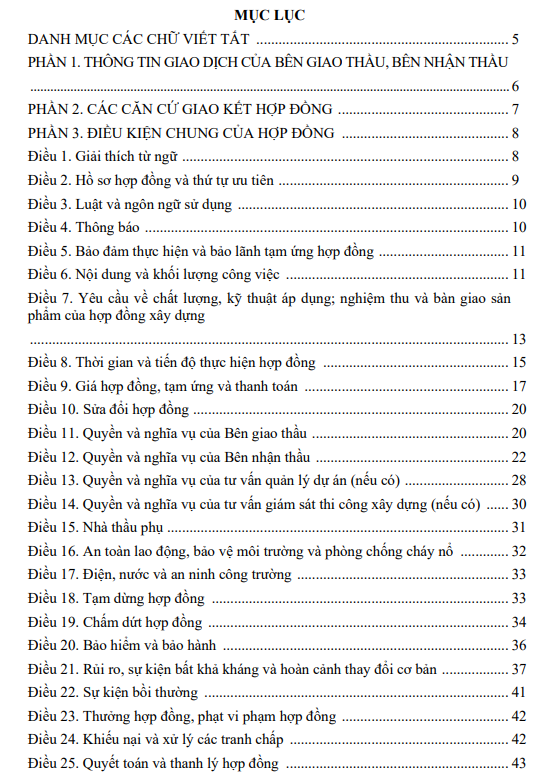 mẫu hợp đồng thi công xây dựng