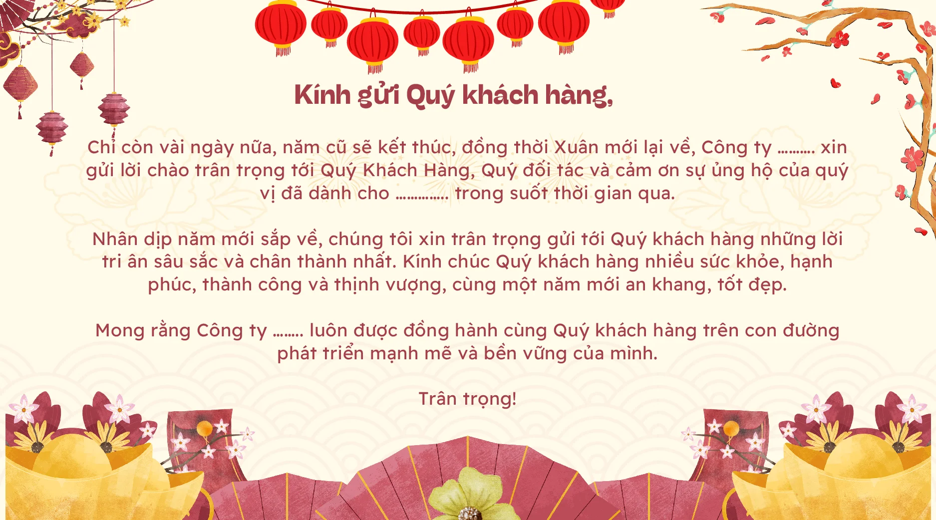 Mẫu email chúc Tết khách hàng hay nhất