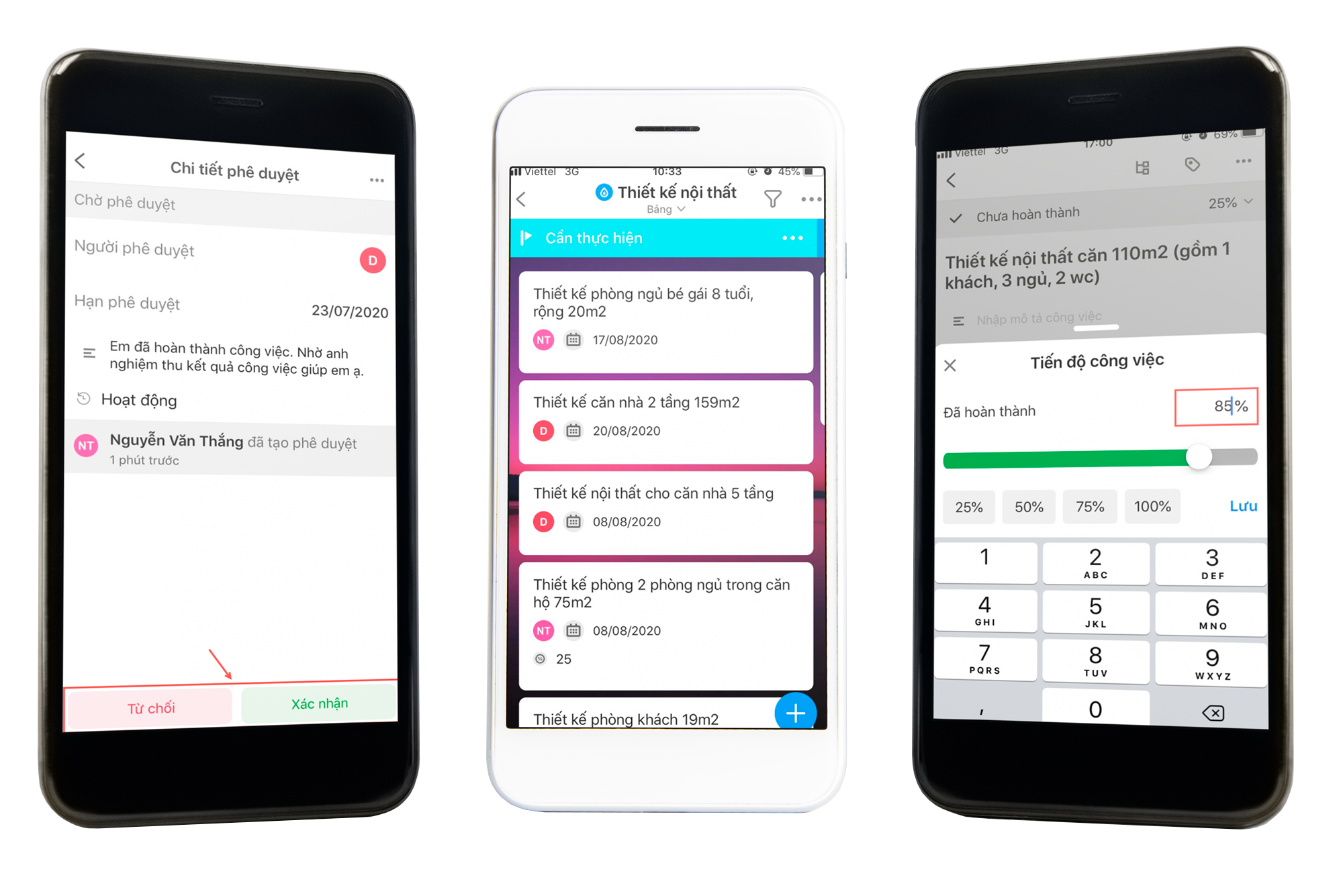quản lý công việc trên mobile