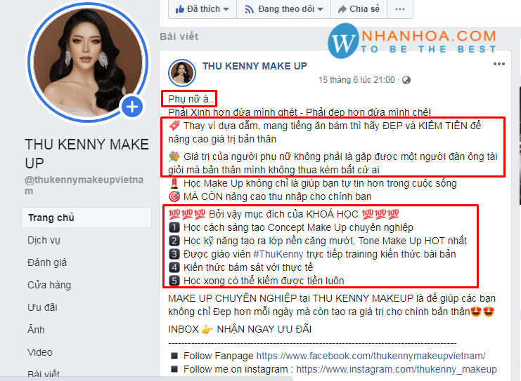 Các mẫu content Facebook
