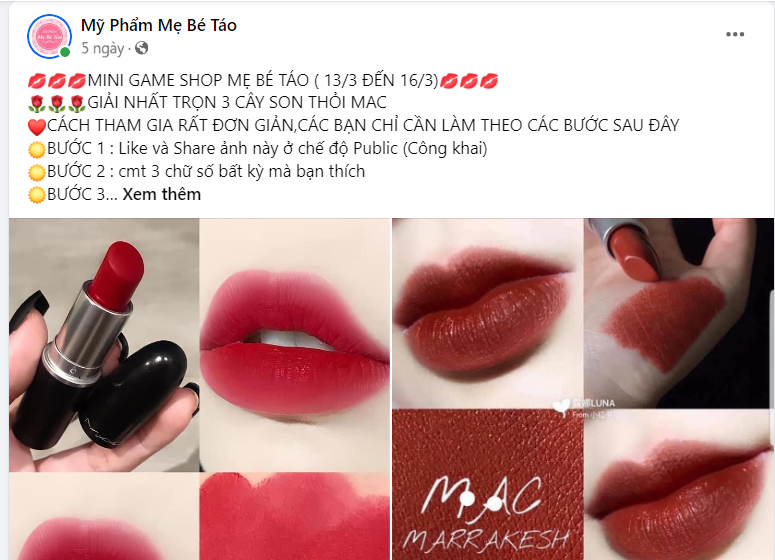 Bài viết sử dụng nội dung tương tác (Nguồn: Facebook)
