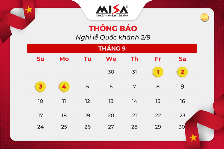 biểu mẫu thông báo nghỉ lễ 2/9