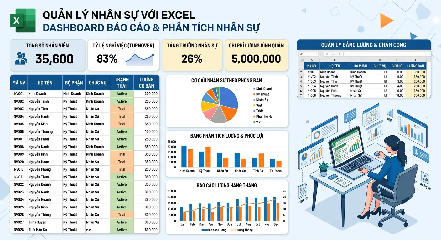 quản lý nhân sự bằng Excel