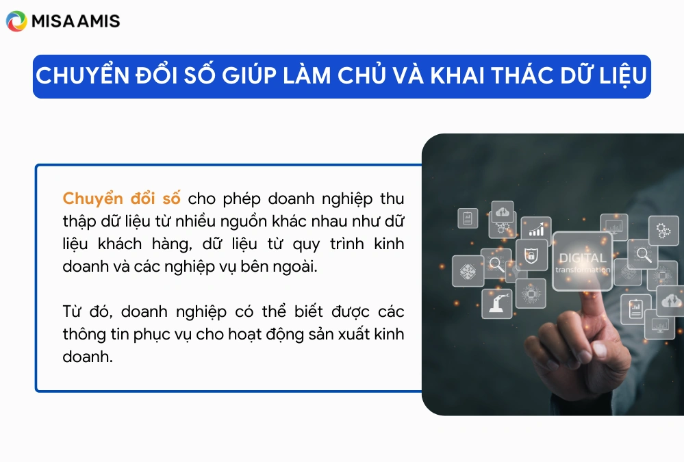 Chuyển đổi số giúp làm chủ và khai thác dữ liệu để đưa ra các quyết định chính xác