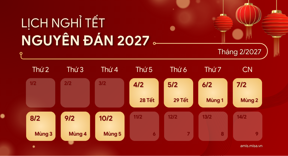 lịch nghỉ tết nguyên đán 2027
