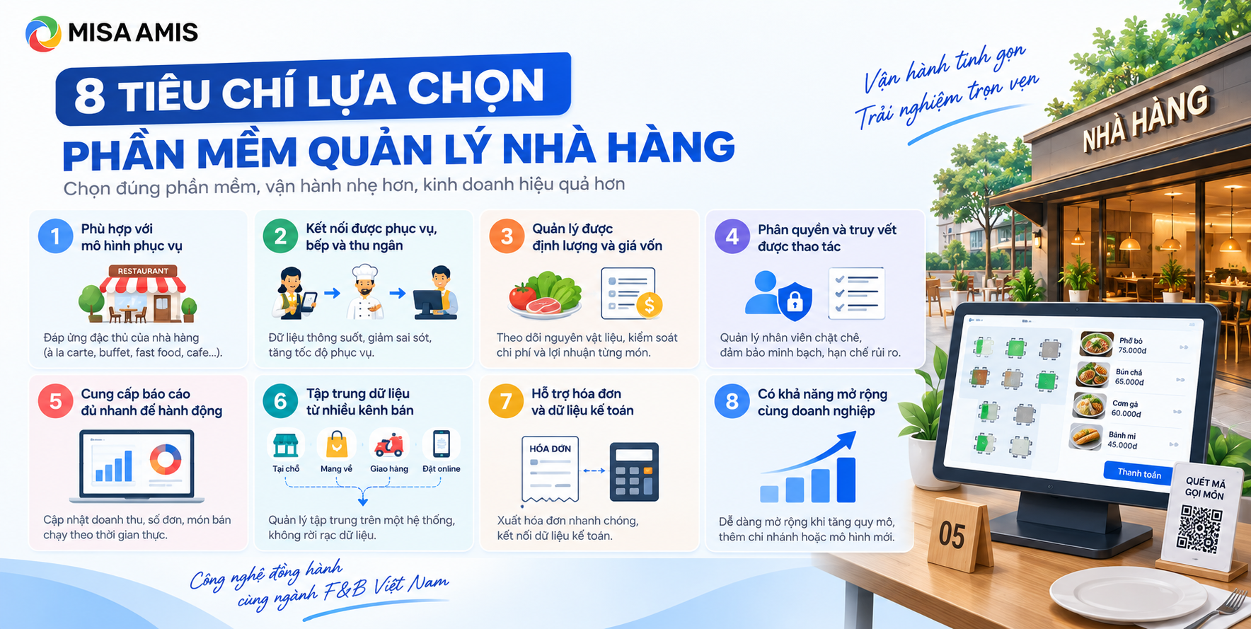8 tiêu chí lựa chọn phần mềm quản lý nhà hàng