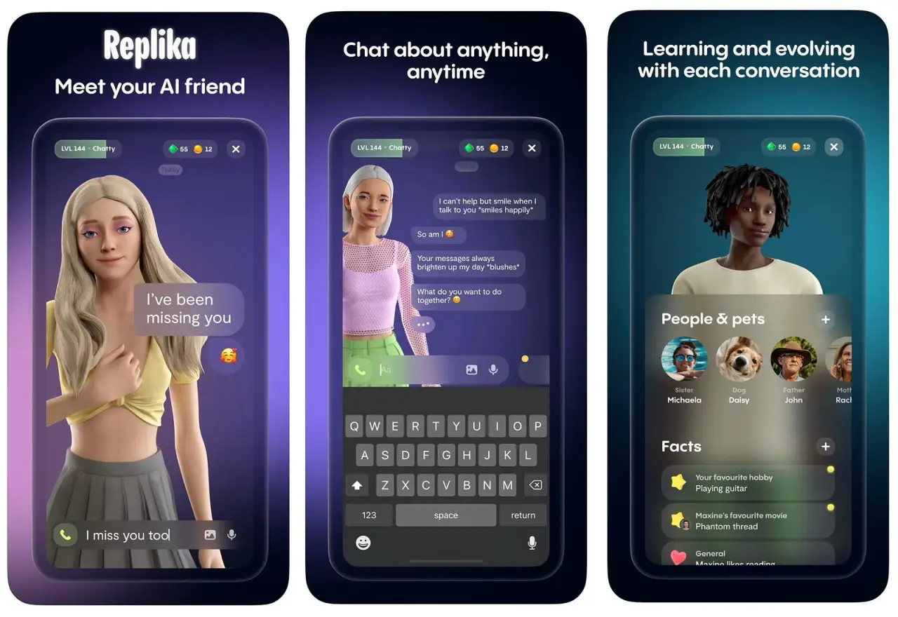 Replika là ứng dụng AI có khả năng trò chuyện như người thật