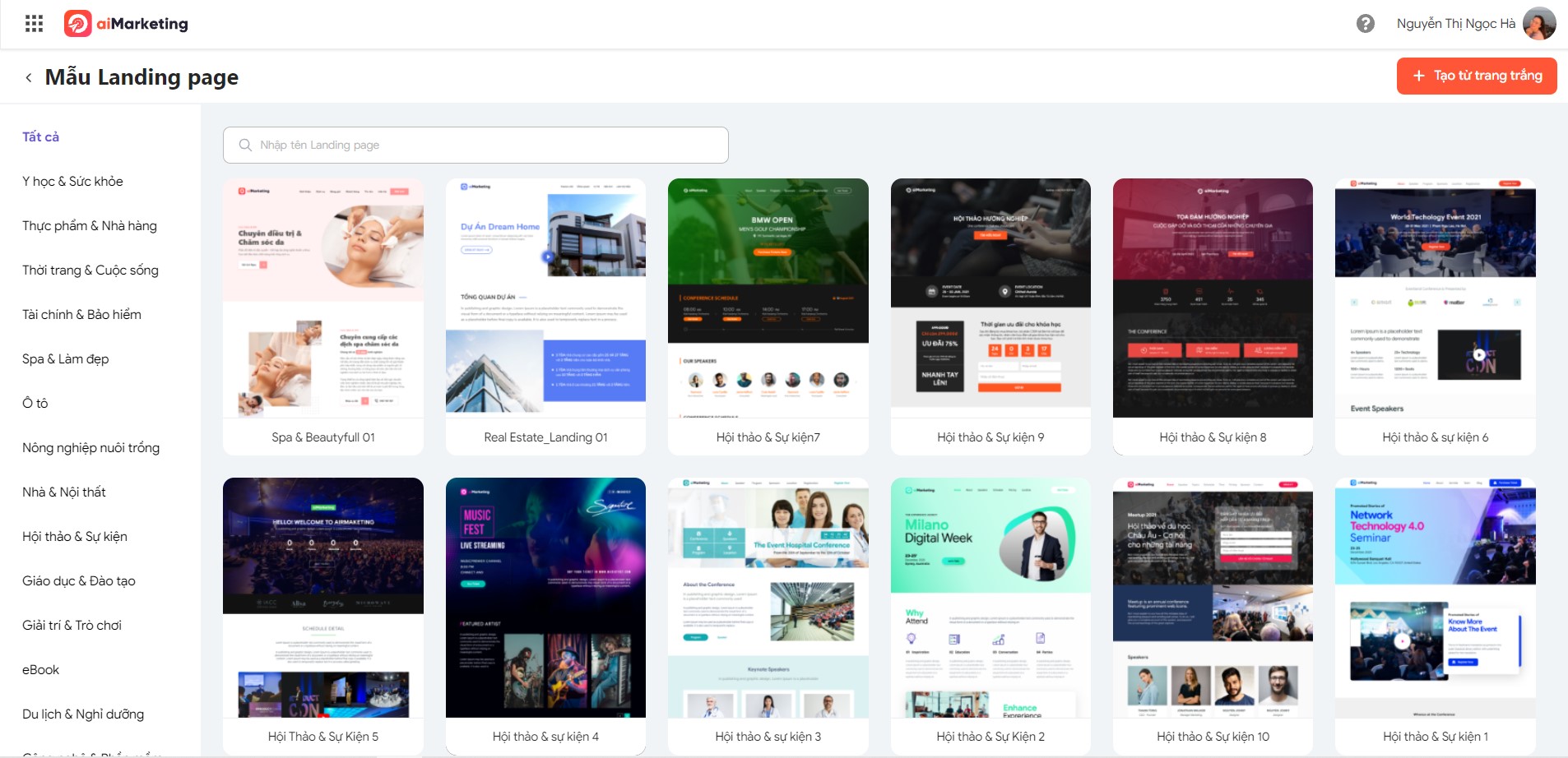 Tự thiết kế landing page với MISA AMIS AiMarketing