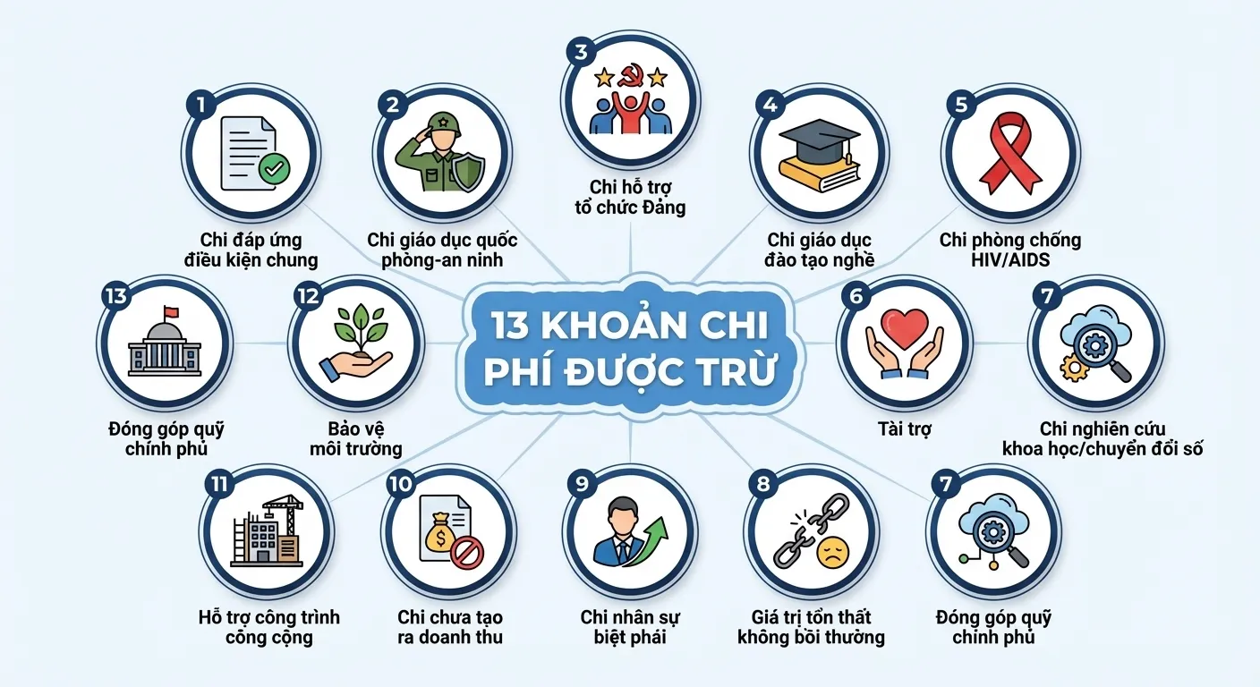 13 khoản chi phí được trừ khi quyết toán thuế TNDN năm 2025