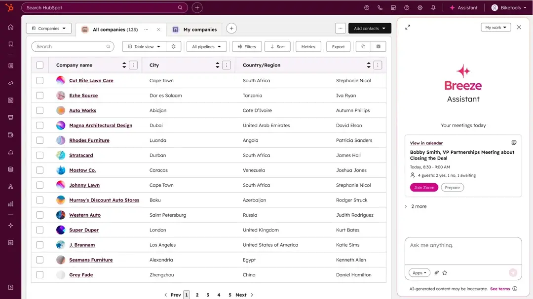HubSpot Breeze