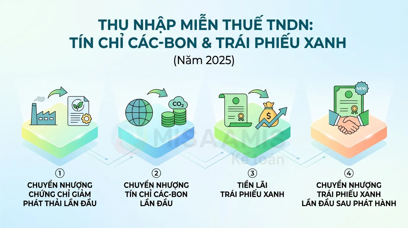 Miễn thuế TNDN với một số khoản thu nhập liên quan đến tín chỉ các-bon và trái phiếu xanh