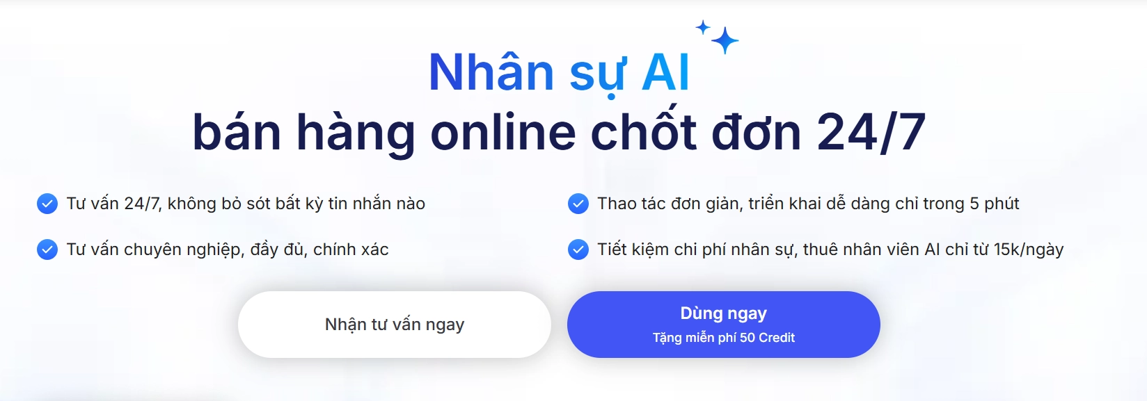Nhân sự AI bán hàng online chốt đơn