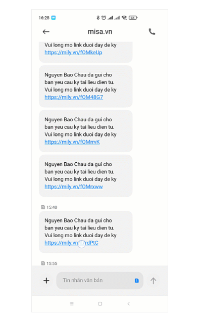 ký tài liệu qua sms