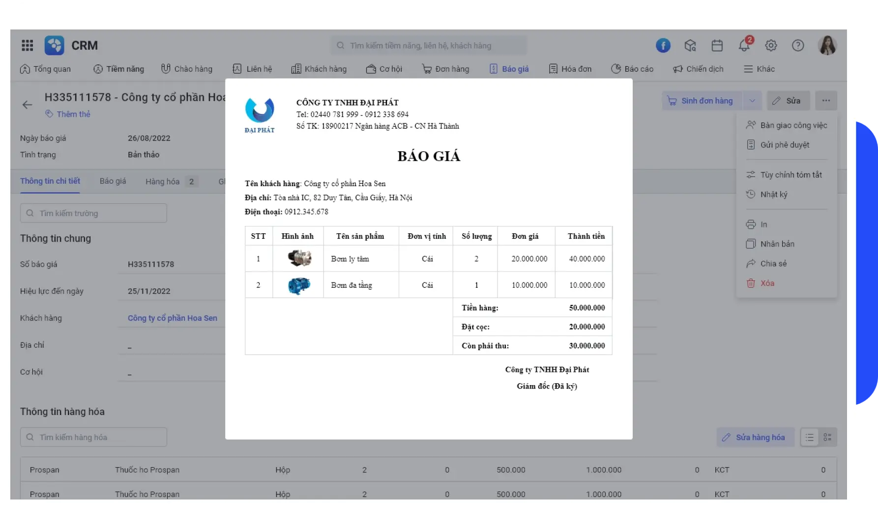 MISA AMIS CRM tích hợp tính năng liên thông Kế toán - Bán hàng