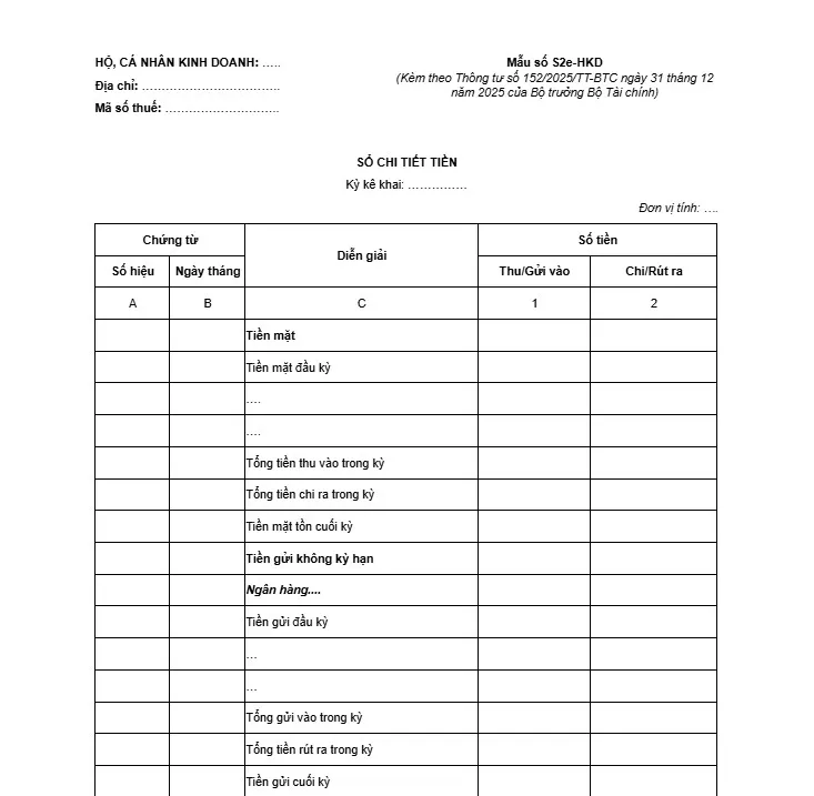 mẫu số s2e hkd