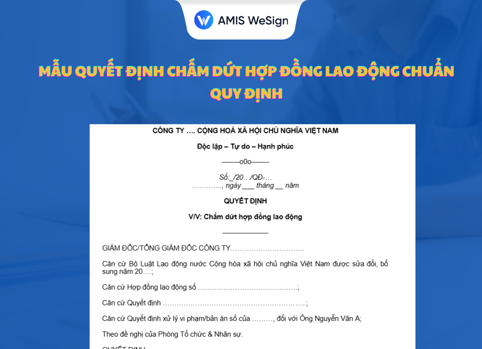 quyết định chấm dứt hợp đồng lao động