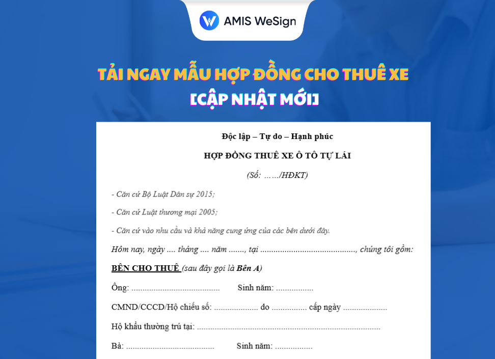 hợp đồng thuê xe