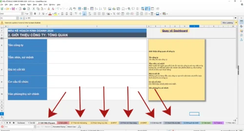 Hướng dẫn tạo mẫu lập kế hoạch kinh doanh trên Excel: Tạo cấu trúc file nhiều sheet