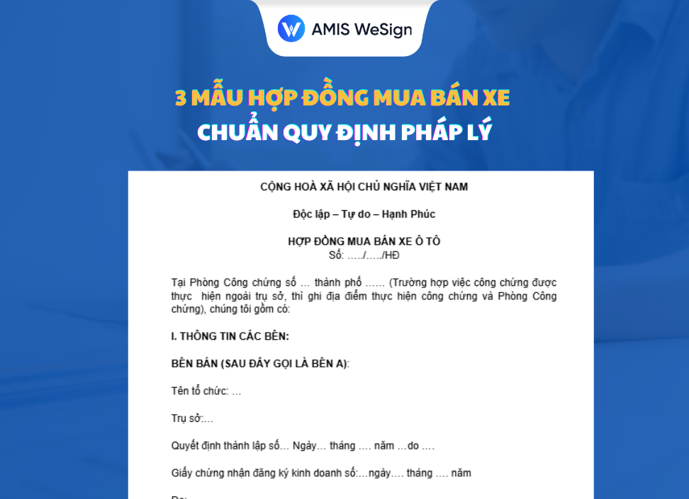 hợp đồng mua bán xe