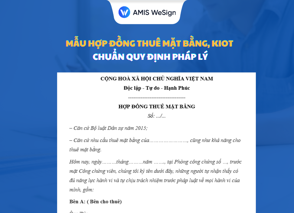 hợp đồng thuê mặt bằng
