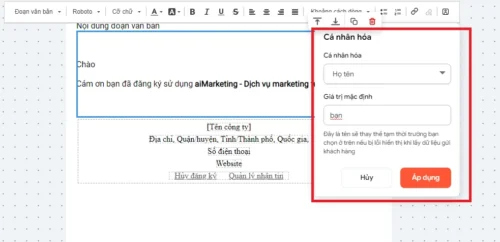 Thiết lập cá nhân hóa