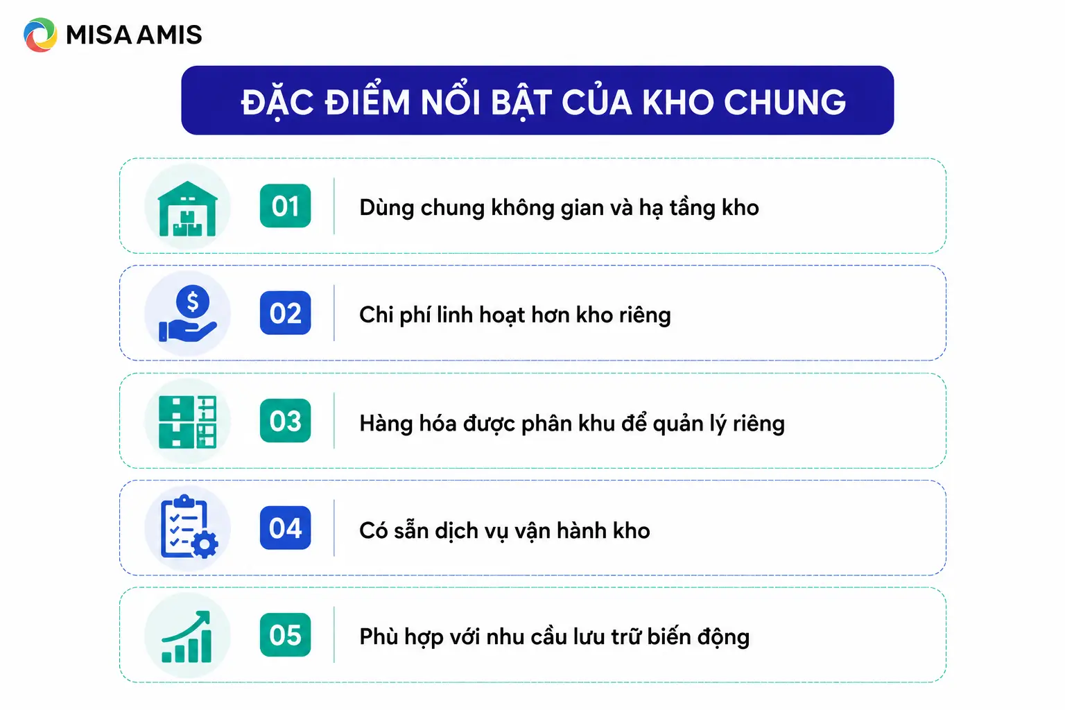 Đặc điểm nổi bật của kho chung