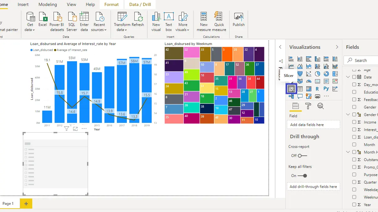 Slicer trong Power BI
