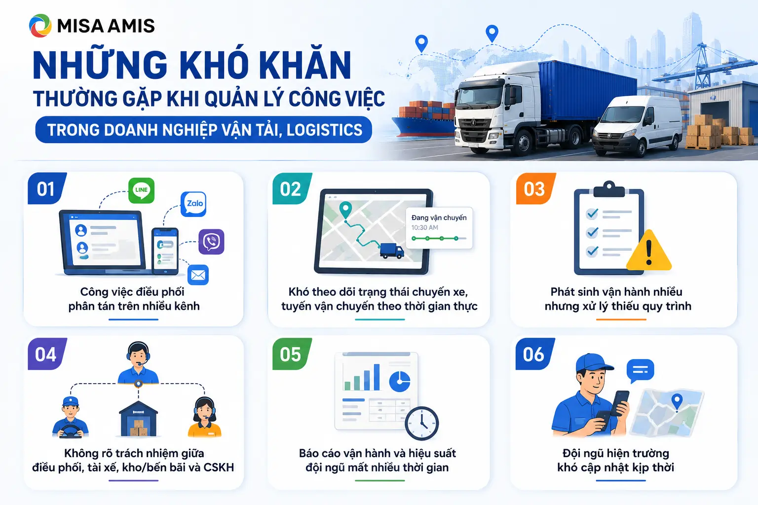 Những khó khăn thường gặp khi quản lý công việc trong doanh nghiệp vận tải, logistics