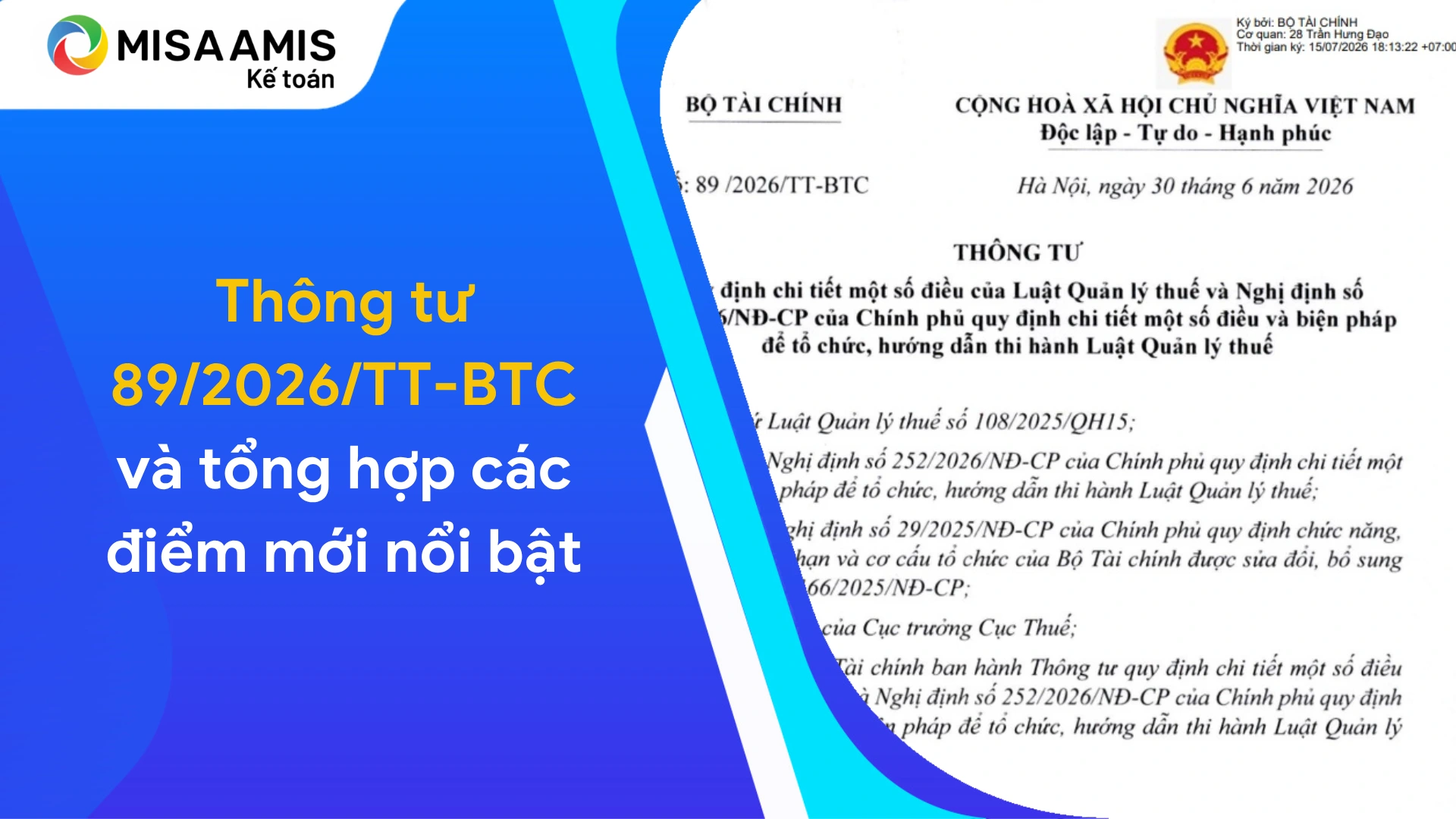 Thông tư 89/2026/TT-BTC thay thế thông tư 80