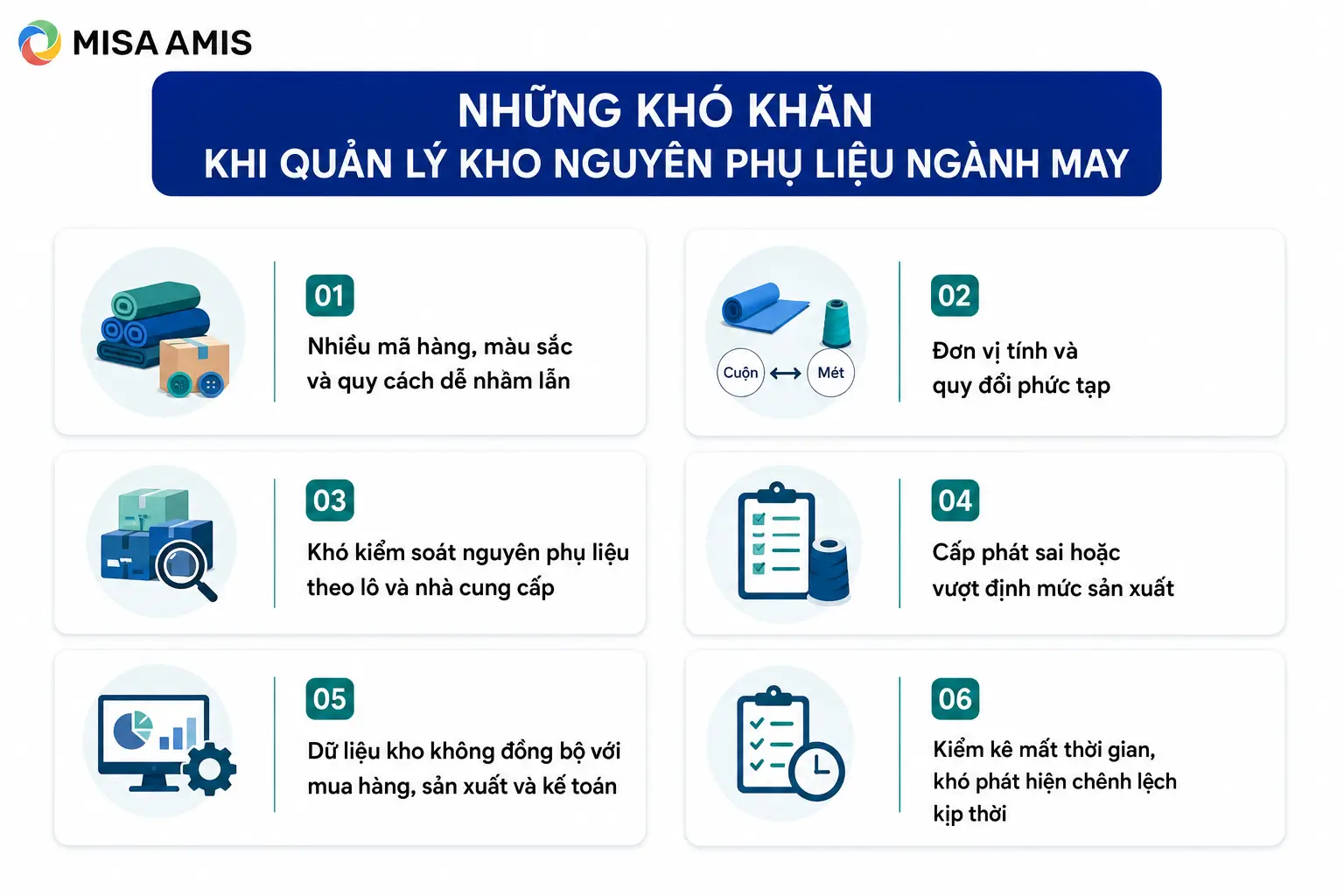Những khó khăn khi quản lý kho nguyên phụ liệu ngành may