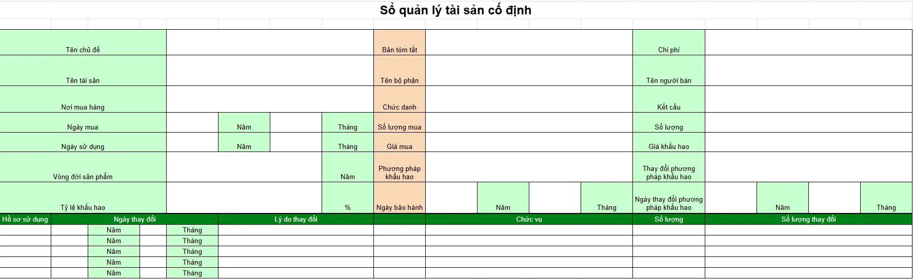 File quản lý tài sản cố định bằng Excel