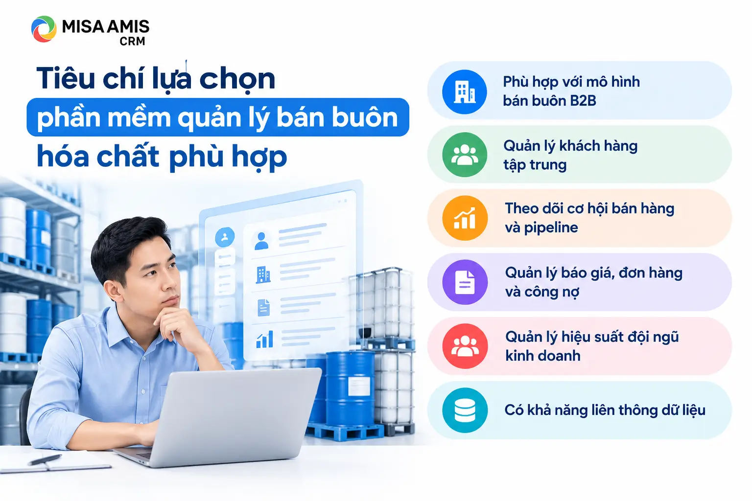 Tiêu chí lựa chọn phần mềm quản lý bán buôn hóa chất phù hợp