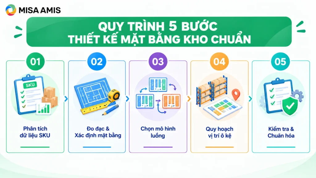 5 Khu vực chức năng cốt lõi trong sơ đồ kho